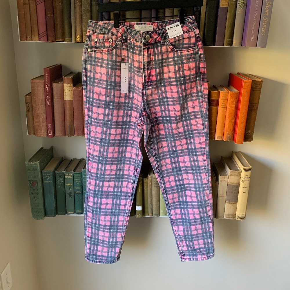 Topshop Plaid Jeans